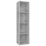 vidaXL Bibliothèque/Meuble TV Gris béton 36x30x143cm Bois d’ingénierie