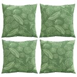 vidaXL Coussins 4 Pièces Motif de feuilles 60x60 cm Tissu