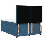 vidaXL Sommier à lattes de lit et matelas bleu 140x200 cm velours