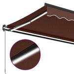 vidaXL Auvent manuel rétractable avec LED marron 450x350 cm