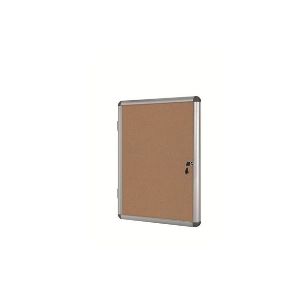 Vitrine d'intérieur Enclore porte-battante fond en liège, 9 feuilles A4, dimensions L72 x H98,1 x P3,5 cm