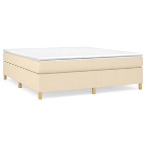 vidaXL Sommier à lattes de lit avec matelas Crème 180x200 cm Tissu