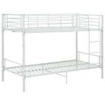 vidaXL Lit superposé sans matelas blanc métal 90x200 cm