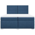 vidaXL Sommier à lattes de lit avec matelas Bleu 200x200 cm Tissu