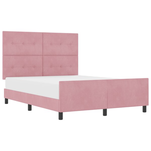 Lit vidaXL Rose 160x200 cm Velours