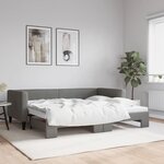 vidaXL Lit de jour avec gigogne sans matelas gris foncé 90x200 cm