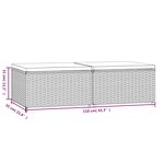 vidaXL Repose-pieds de jardin et coussins lot de 2 noir résine tressée