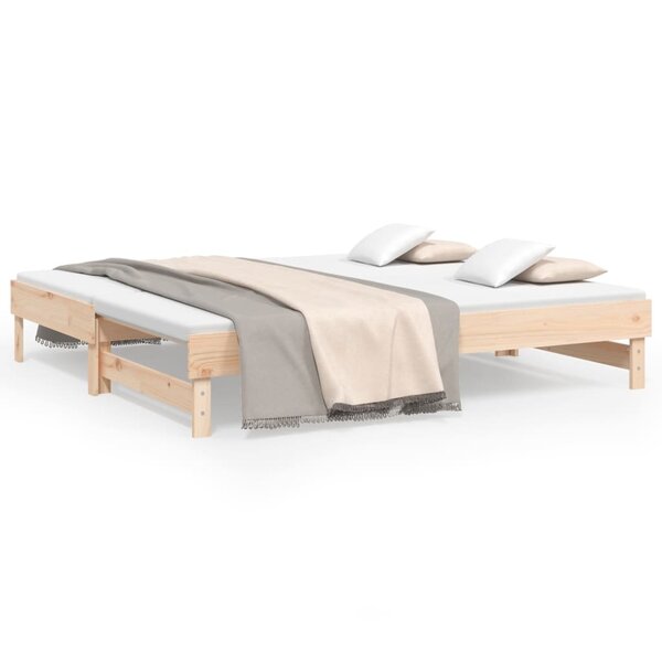 vidaXL Lit coulissant 2x(75x190) cm Bois de pin massif
