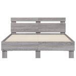 vidaXL Cadre de lit avec tête de lit sonoma gris 135x190 cm