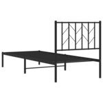 vidaXL Cadre de lit métal avec tête de lit noir 80x200 cm