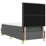 vidaXL Lit à ressorts avec matelas et banc gris foncé 100x200 cm en tissu