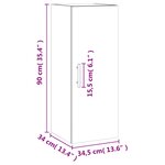 vidaXL Armoire murale blanc brillant 34 5x34x90 cm