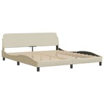 vidaXL Cadre de lit sans matelas crème 160x200 cm tissu