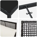 vidaXL Ensemble de salle à manger de jardin 3 pièces avec coussins noir en rotin synthétique