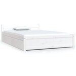 vidaXL Cadre de lit sans matelas avec tiroirs blanc
