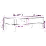 vidaXL Table basse SENJA aspect rotin marron 100x55x33 cm bois massif