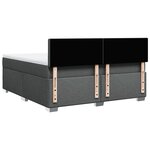 vidaXL Sommier à lattes de lit avec matelas Gris foncé 180x200cm Tissu