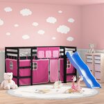 vidaXL Lit mezzanine enfants avec rideaux sans matelas rose 80x200cm