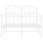 vidaXL Cadre de lit métal sans matelas et pied de lit blanc 120x190 cm