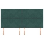 vidaXL Tête de Lit LED Vert Foncé Ensemble de 3 Vert Foncé Tissu  Bois