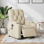 vidaXL Fauteuil inclinable de massage électrique crème tissu
