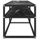 vidaXL Meuble TV marbre noir 140x40x40 5 cm verre trempé