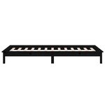 vidaXL Cadre de lit à LED sans matelas noir 100x200 cm bois massif
