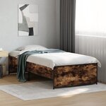 vidaXL Cadre de lit sans matelas chêne fumé 75x190 cm