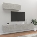 vidaXL Ensemble de meubles TV 3 Pièces Gris béton Bois d'ingénierie