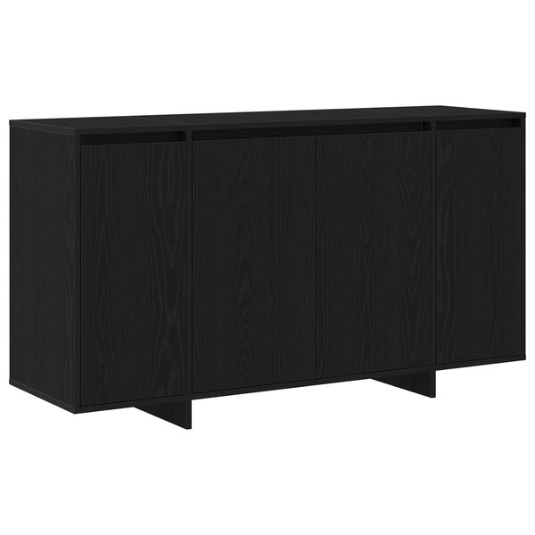 vidaXL Buffet en chêne noir Chêne noir Placage en bois 135 x 41 x 75 cm