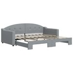 vidaXL Lit de jour avec lit gigogne gris clair 90x190 cm tissu