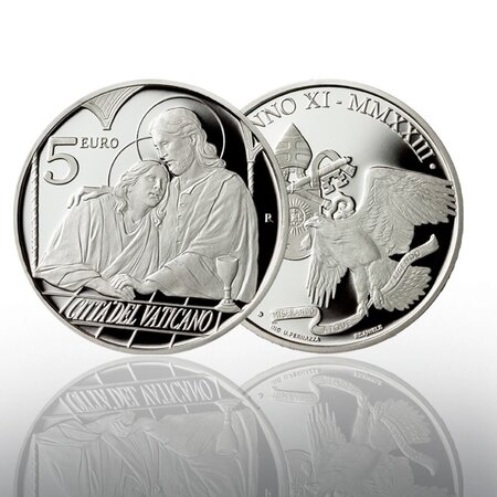 Pièce de monnaie 5 euro Vatican 2023 argent BE – Saint Jean
