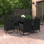 vidaXL Mobilier à dîner de jardin coussins 7 Pièces Résine tressée Verre