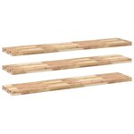 vidaXL Étagères flottantes 3 Pièces 120x30x4 cm acacia massif non traité