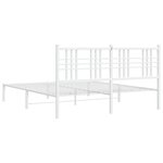 vidaXL Cadre de lit métal sans matelas et tête de lit blanc 160x200 cm