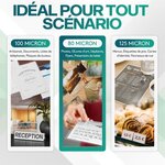 ACROPAQ 25 Feuilles plastifieuses A4 - 80 mic  Avec 25 pochettes  Brillantes  Qualité supérieure  Coins arrondis