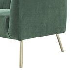Canapé rétro - 3 places - Velours bleu vert - Style chic - 207 x 87 x 77 cm - MATHIS - Structure bois massif