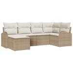 vidaXL Ensemble de Canapés de Jardin avec Coussins de 6 Pièces Beige en Rotin Synthétique