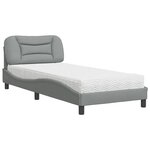 vidaXL Lit avec matelas gris clair 80x200 cm tissu