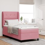 Lit à ressorts vidaXL avec matelas Rose 90x200 cm Velours