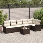 Ensemble de canapé de jardin 6 pièces vidaXL avec coussins en poly rattan gris
