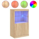 vidaXL Buffet avec lumières LED chêne sonoma 60 5x37x100 cm