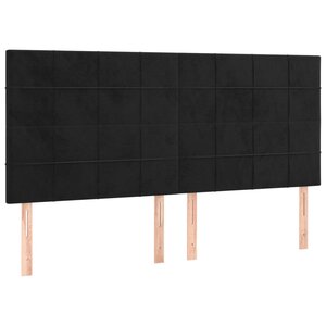 vidaXL Têtes de lit 4 Pièces Noir 80x5x78/88 cm Velours