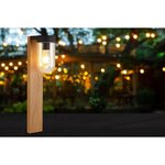BRILLIANT - CABAR Borne extérieure - coloris bois foncé/noir - métal/verre E27 1x40W