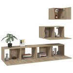 vidaXL Ensemble de meubles TV 4 Pièces Chêne sonoma Bois d'ingénierie