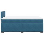 vidaXL Sommier à lattes de lit et matelas Bleu foncé 120x200cm Velours