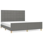 vidaXL Cadre de lit sans matelas gris foncé 180x200 cm tissu
