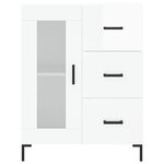 vidaXL Buffet Blanc brillant 69 5x34x90 cm Bois d'ingénierie