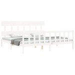 vidaXL Cadre de lit sans matelas blanc 200x200 cm bois massif de pin
