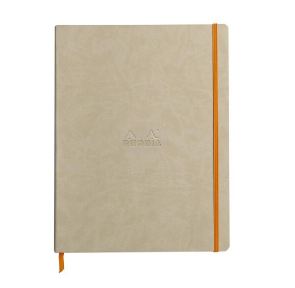 Rhodiarama cahier souple A4+ 160 pages ligné + papier ivoire 90 g. Beige RHODIA